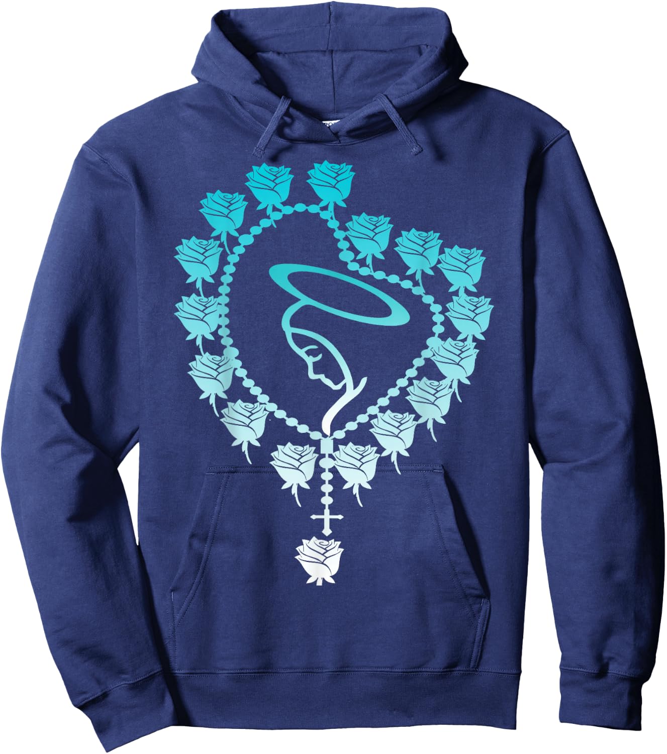 The Holy Rosary Virgin Mary Catholics. Heart Roses Hoodie - Hoodie | Navy