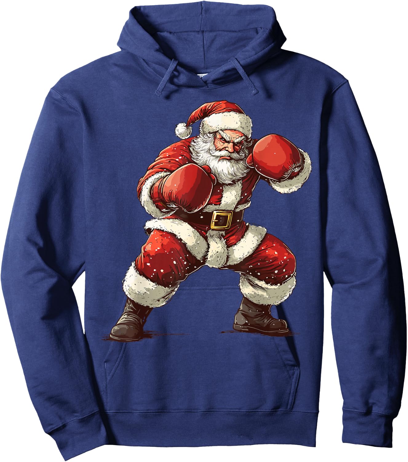 Santa Boxing Xmas MMA Muay Thai Lover Boxer Christmas Hoodie - Hoodie | Navy