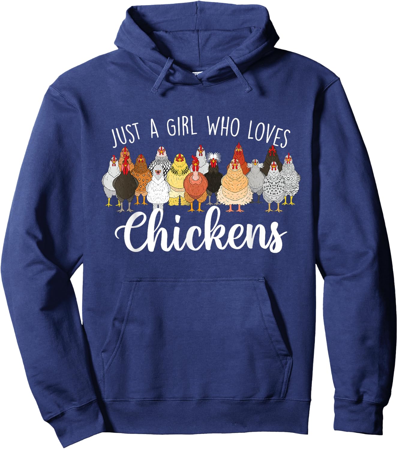 Just A Girl Who Loves Chickens - Farm Animal Chicken Hoodie - Hoodie | Navy