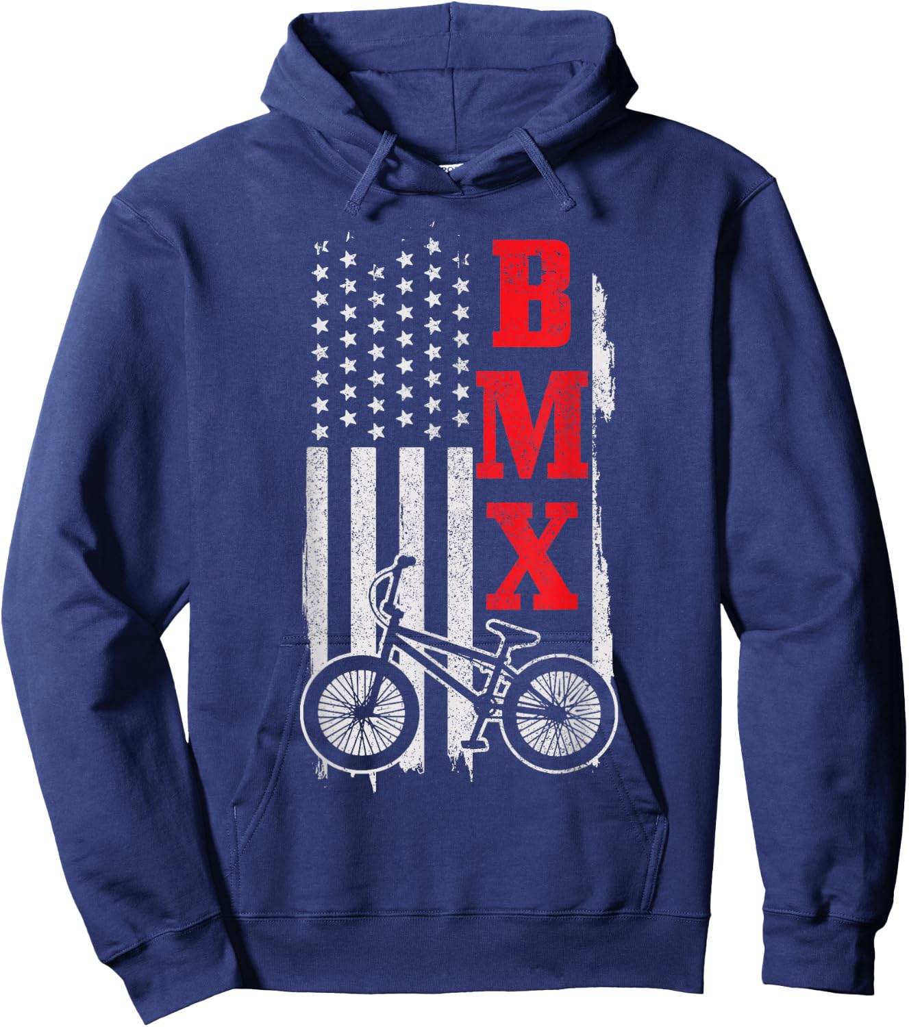 BMX American Flag Patriotic Bike Hoodie - Hoodie | Navy