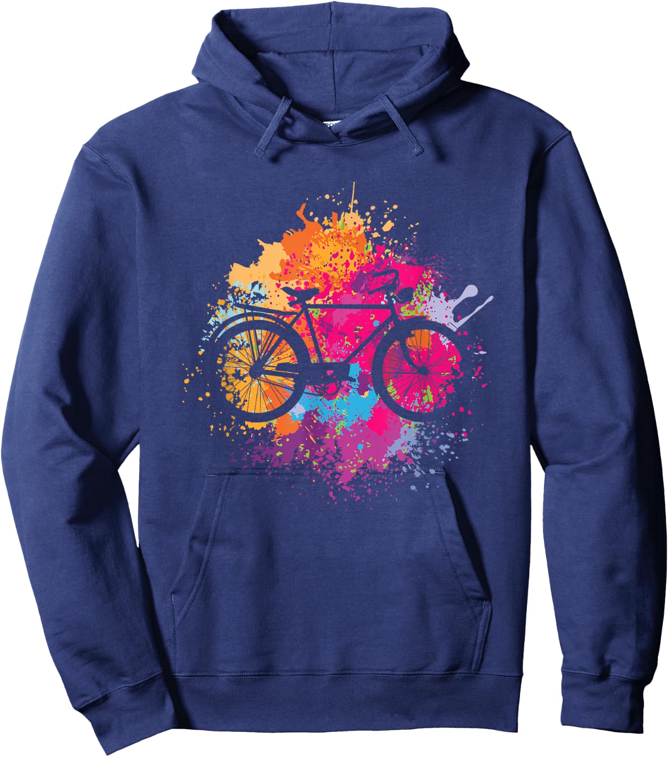 Vintage Bike with Splash Paint Hoodie - Hoodie | Navy