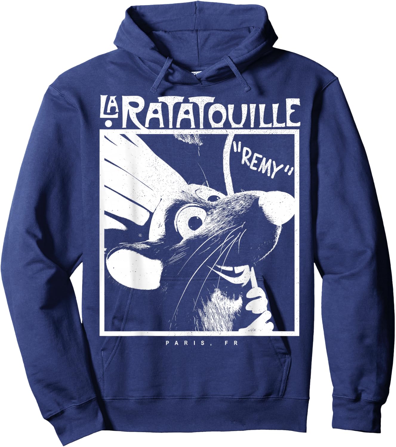 Disney Pixar Ratatouille Chef Remy Faded Silhouette Poster Hoodie - Hoodie | Navy