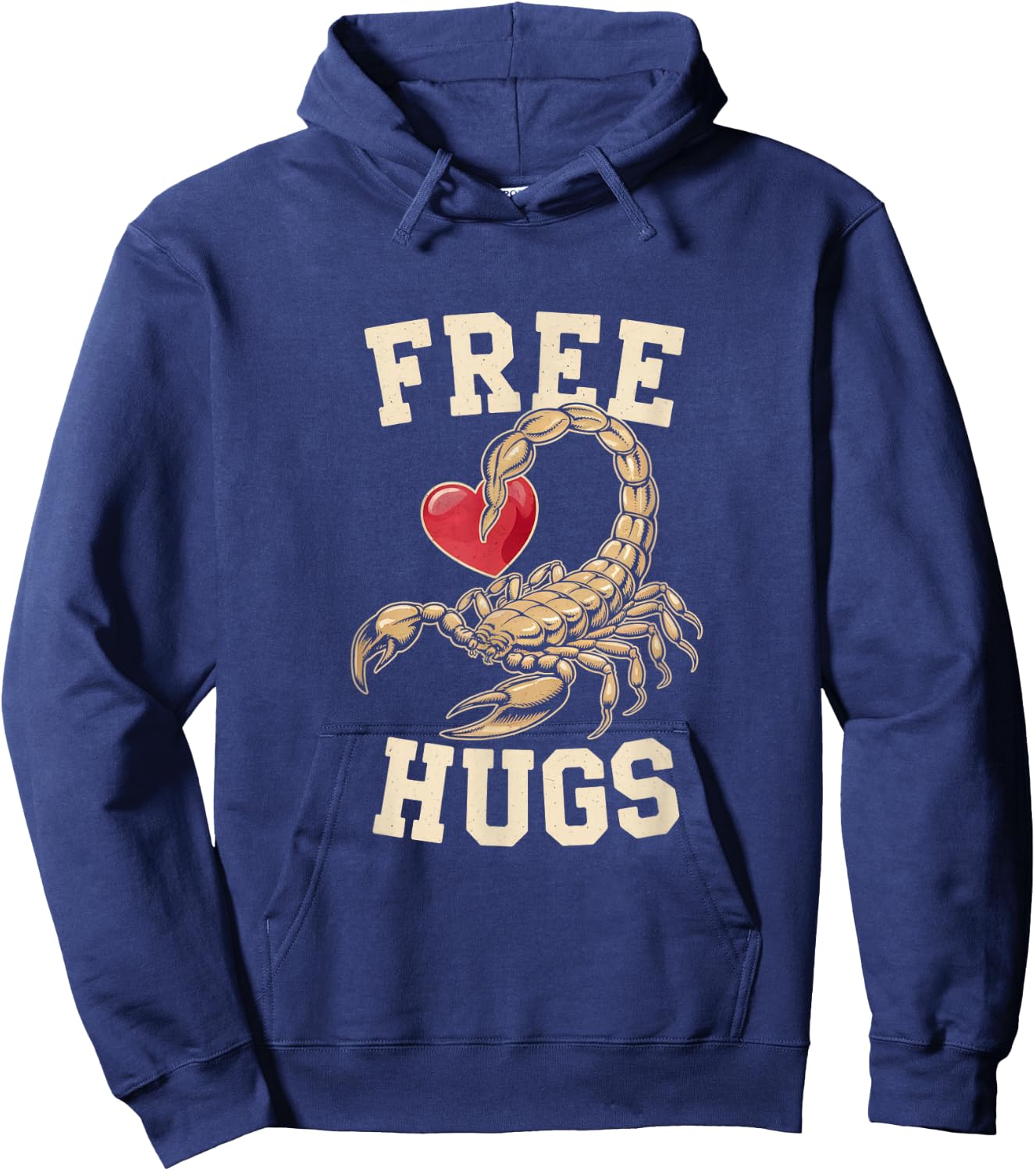 Funny Retro Free Hugs Scorpion Sarcastic Cute Insect Quotes Hoodie - Hoodie | Navy
