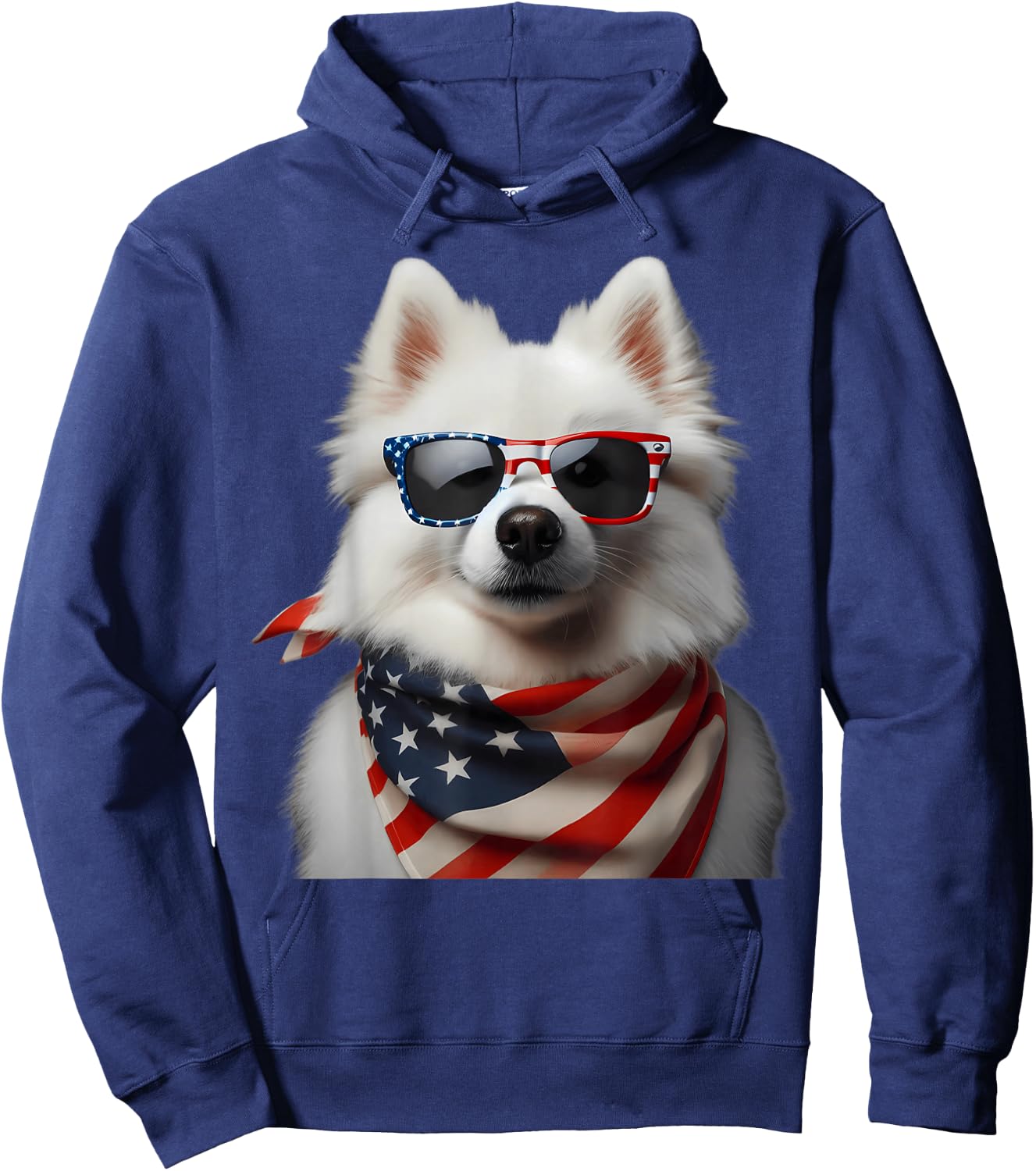American Eskimo Dog 4th Of July American Independence Day Hoodie - Hoodie | Navy