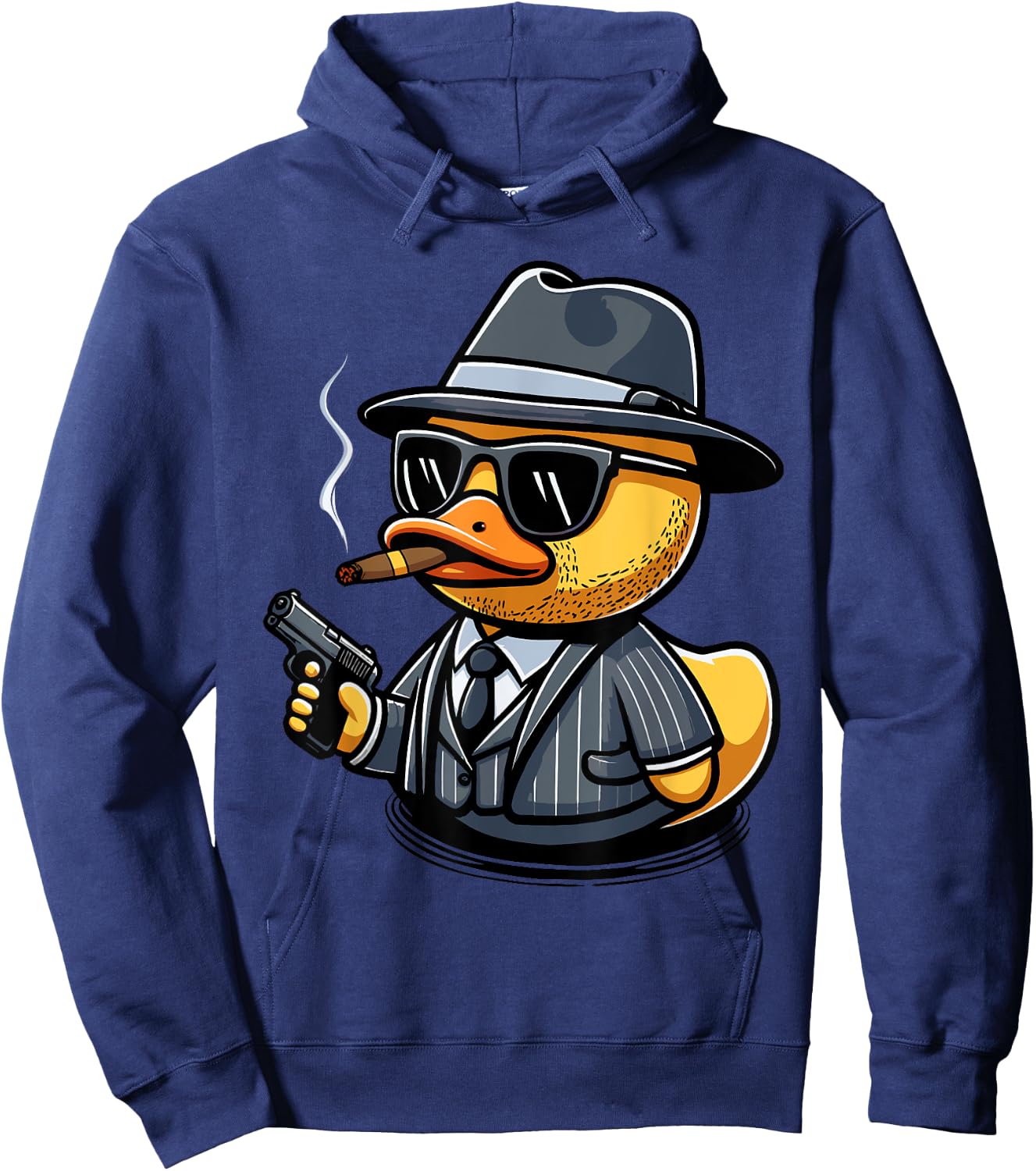 Italian Ducks Mafia Duck , Blue, S Hoodie - Hoodie | Navy