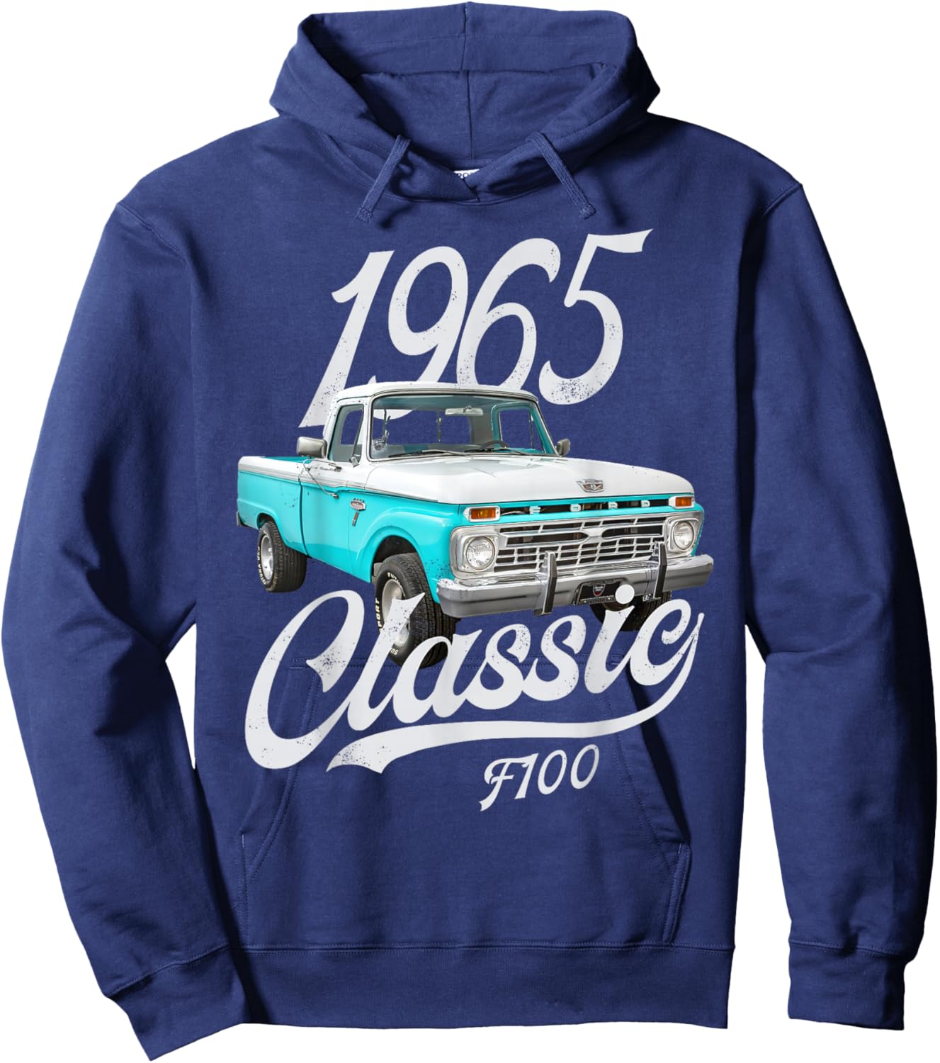 1965 classic f100 White Hoodie - Hoodie | Navy
