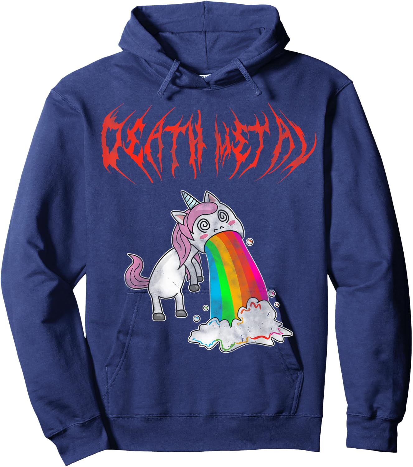 Metal Festival Metalhead Unicorn Death Metal Metalcore , black Hoodie - Hoodie | Navy