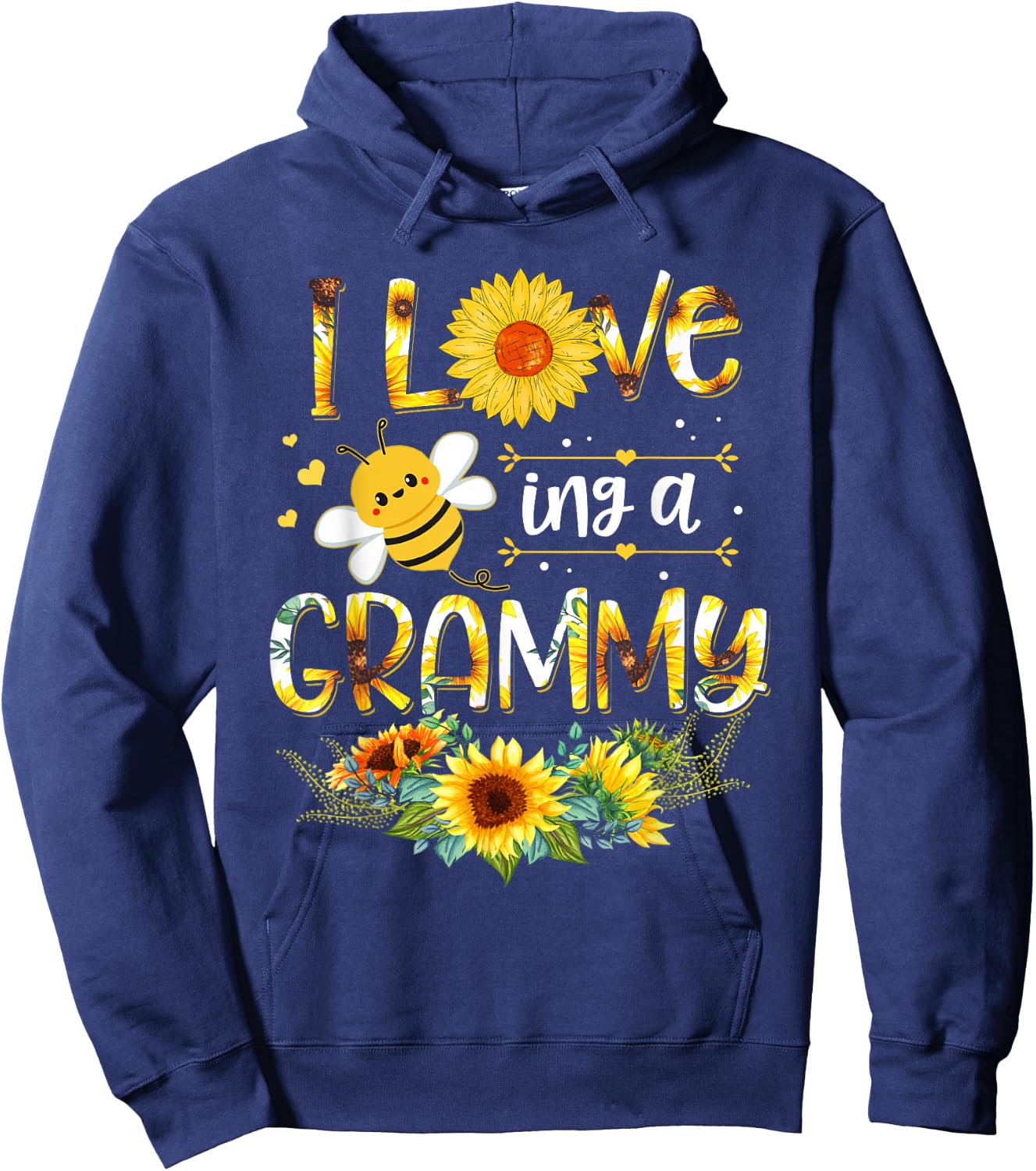 I Love Being A Grammy Sunflower Bee Mother's Day Hoodie - Hoodie | Navy