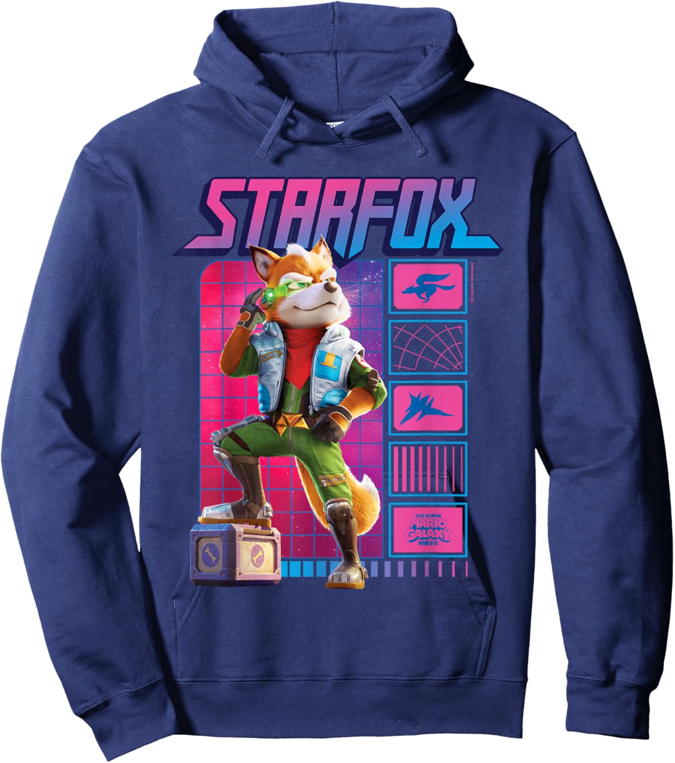 The Super Mario Galaxy Movie Fox McCloud Retro Hero Hoodie - Hoodie | Navy