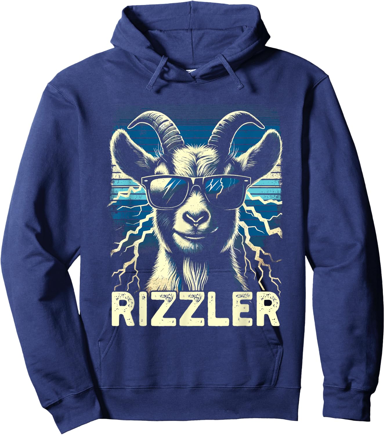 Rizz Rizzler Goat Funny Meme Quote Hoodie - Hoodie | Navy