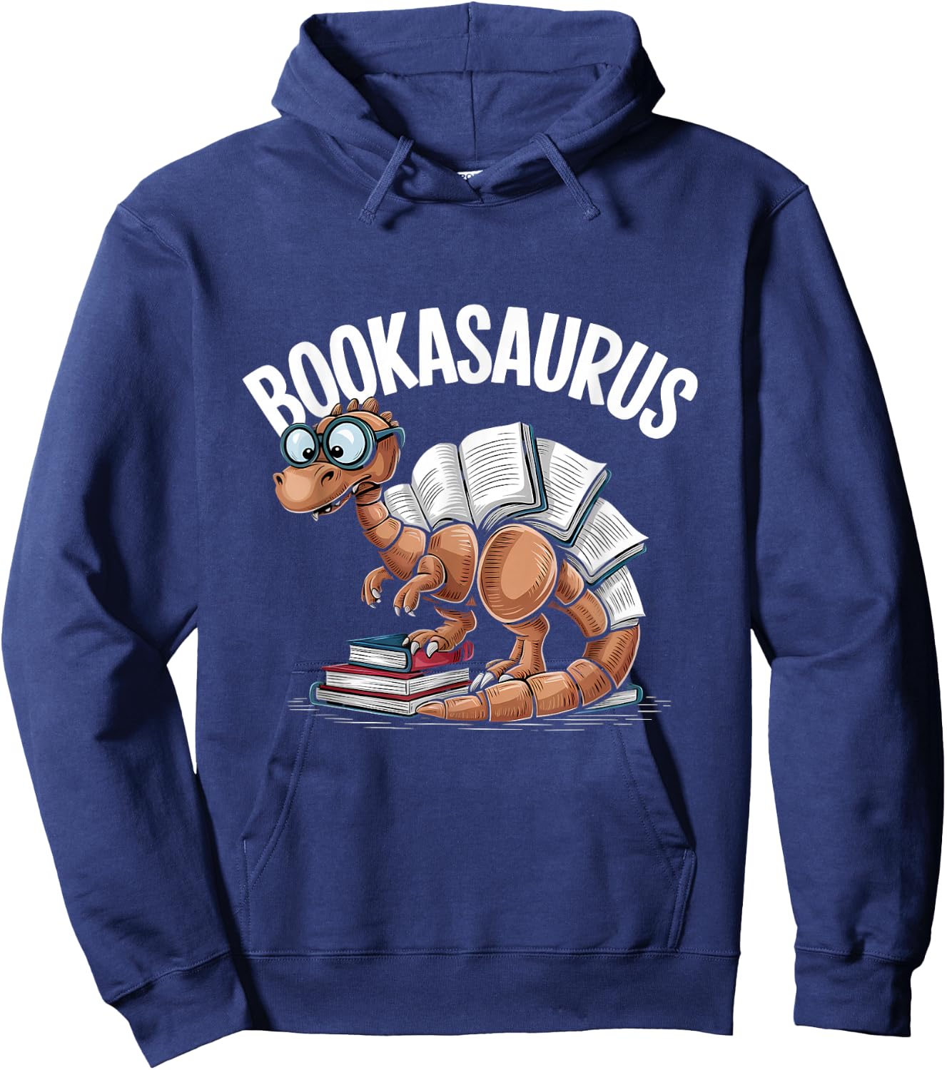 Book Dinosaur T-Rex Bookworm Dino Funny Book Reading Hoodie - Hoodie | Navy