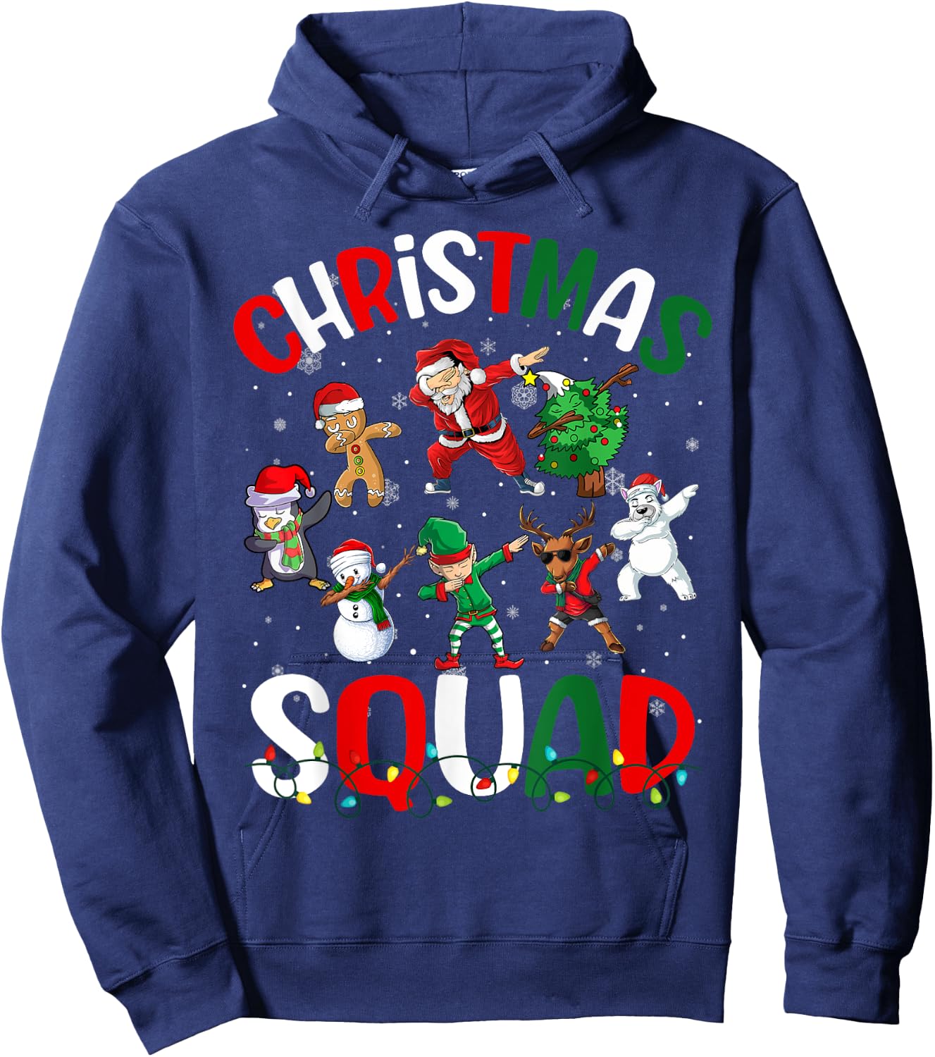 Dabbing Santa Elf Xmas PJs Christmas Girl Youth Boy Kids Hoodie - Hoodie | Navy