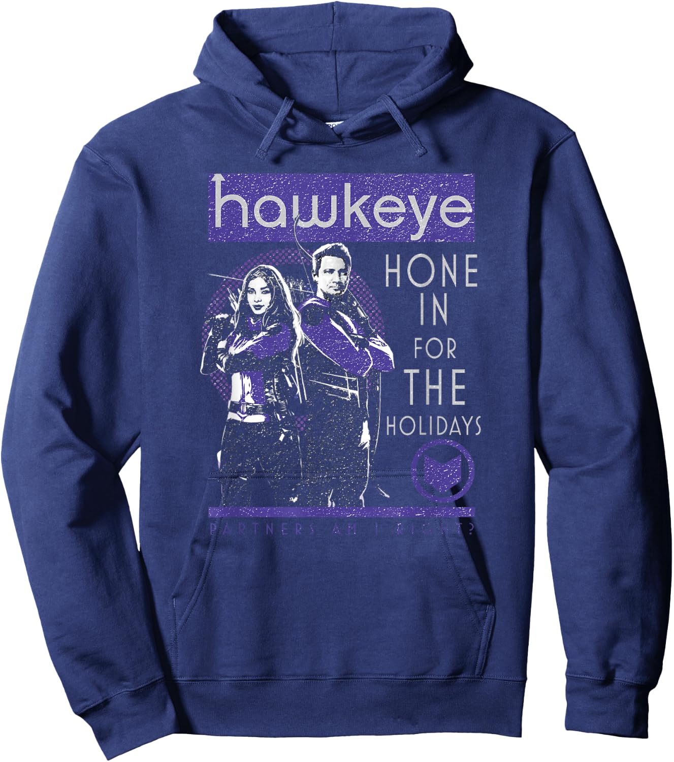 Marvel Hawkeye Hone In For The Holidays Poster Hoodie - Hoodie | Navy
