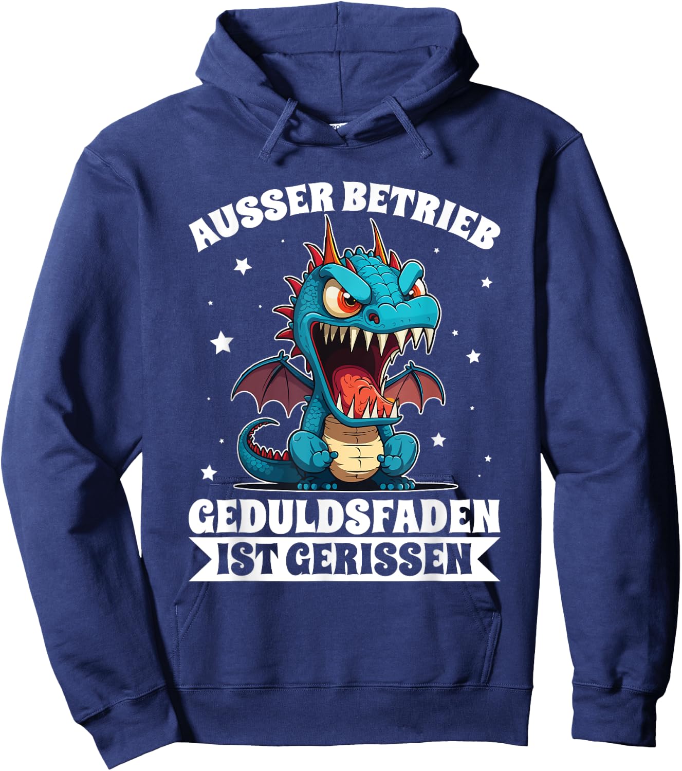 Ausser Betrieb Geduldsfaden Gerissen Drache Wütend Spruch Hoodie - Hoodie | Navy