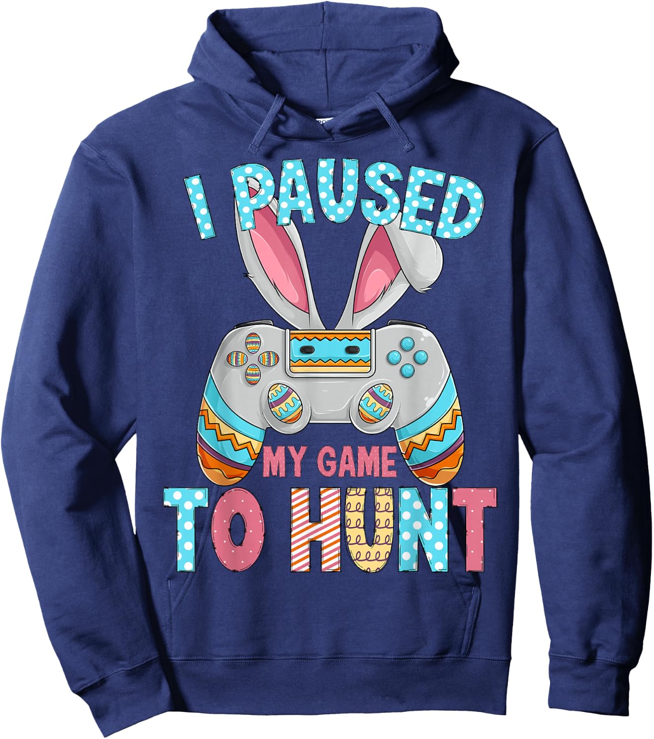 Happy Easter Day Bunny Egg Funny Teen Boys Men Kids Gamer Hoodie - Hoodie | Navy