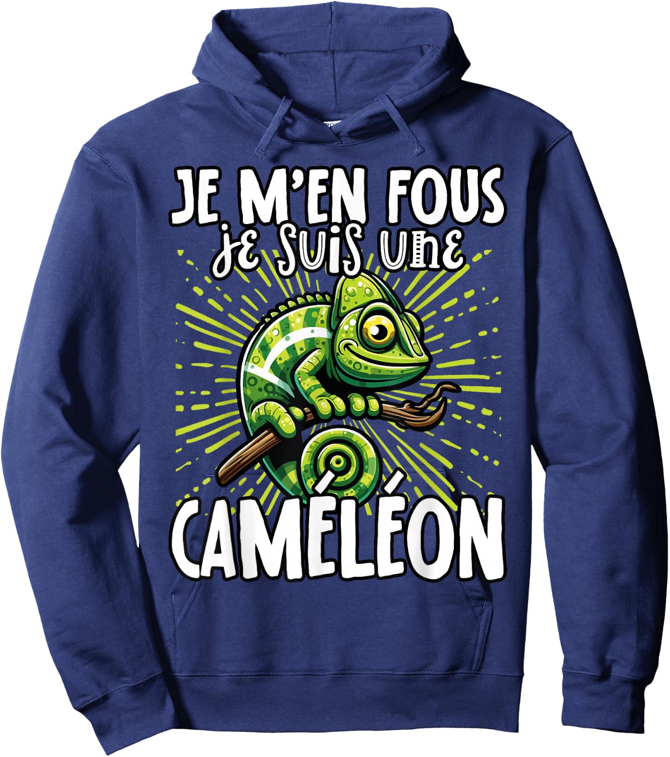 Je M'en Fous Je Suis Une Cameleon - Cute Chameleon , Black, S Hoodie - Hoodie | Navy