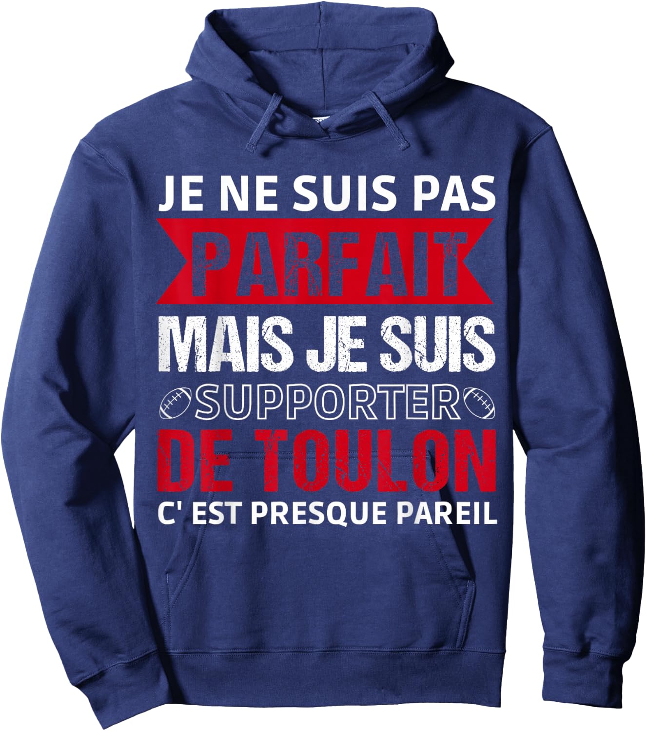 Supporter De Toulon Humour Rugby Gift Supporter Toulonnais , Black, S Hoodie - Hoodie | Navy