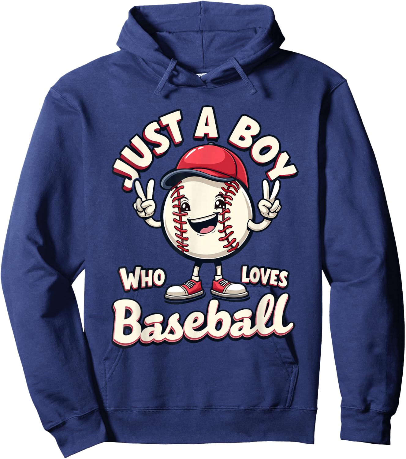 Baseball for Boys, Just A Boy Who Loves Baseball Player Hoodie - Hoodie | Navy