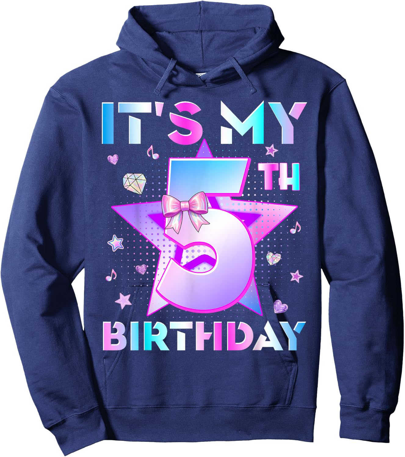 It's My 5th Birthday Kpop 5 Years Old Funny Birthday Hoodie - Hoodie | Navy