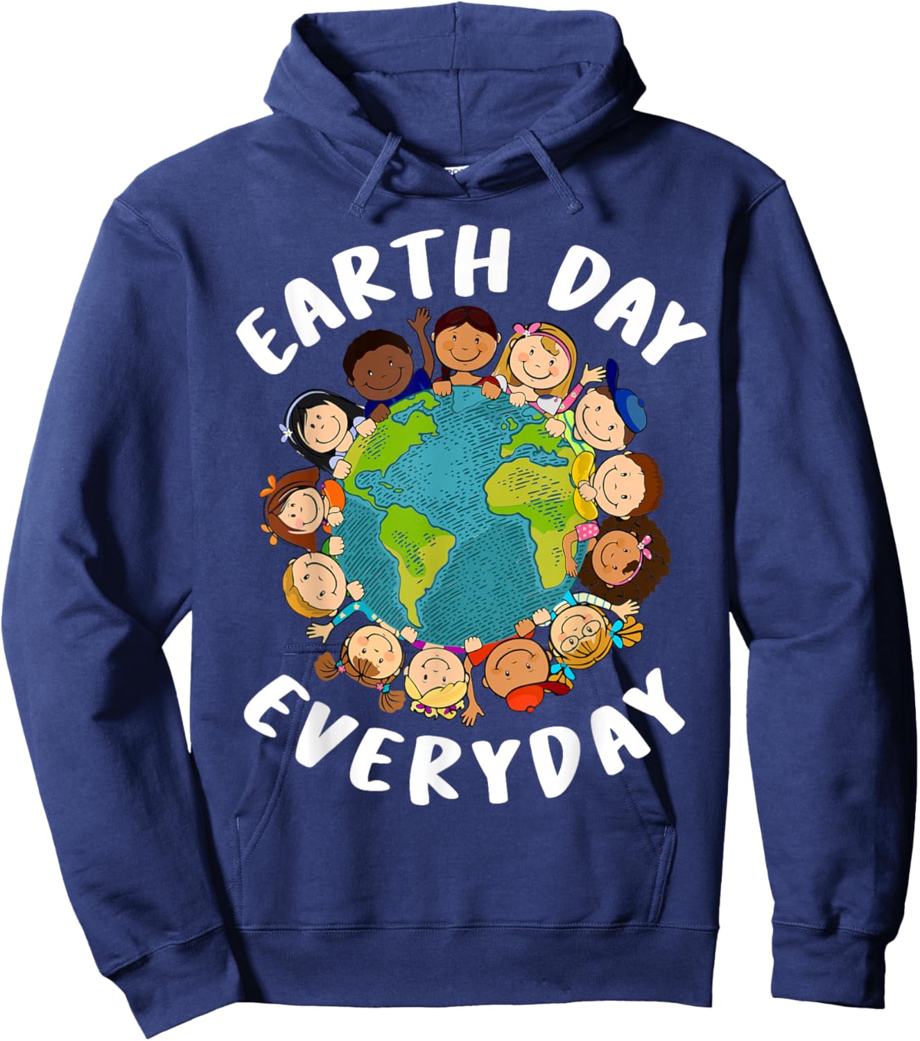 Earth Day Everyday Kids Girl Toddler Cute Earth Day Hoodie - Hoodie | Navy