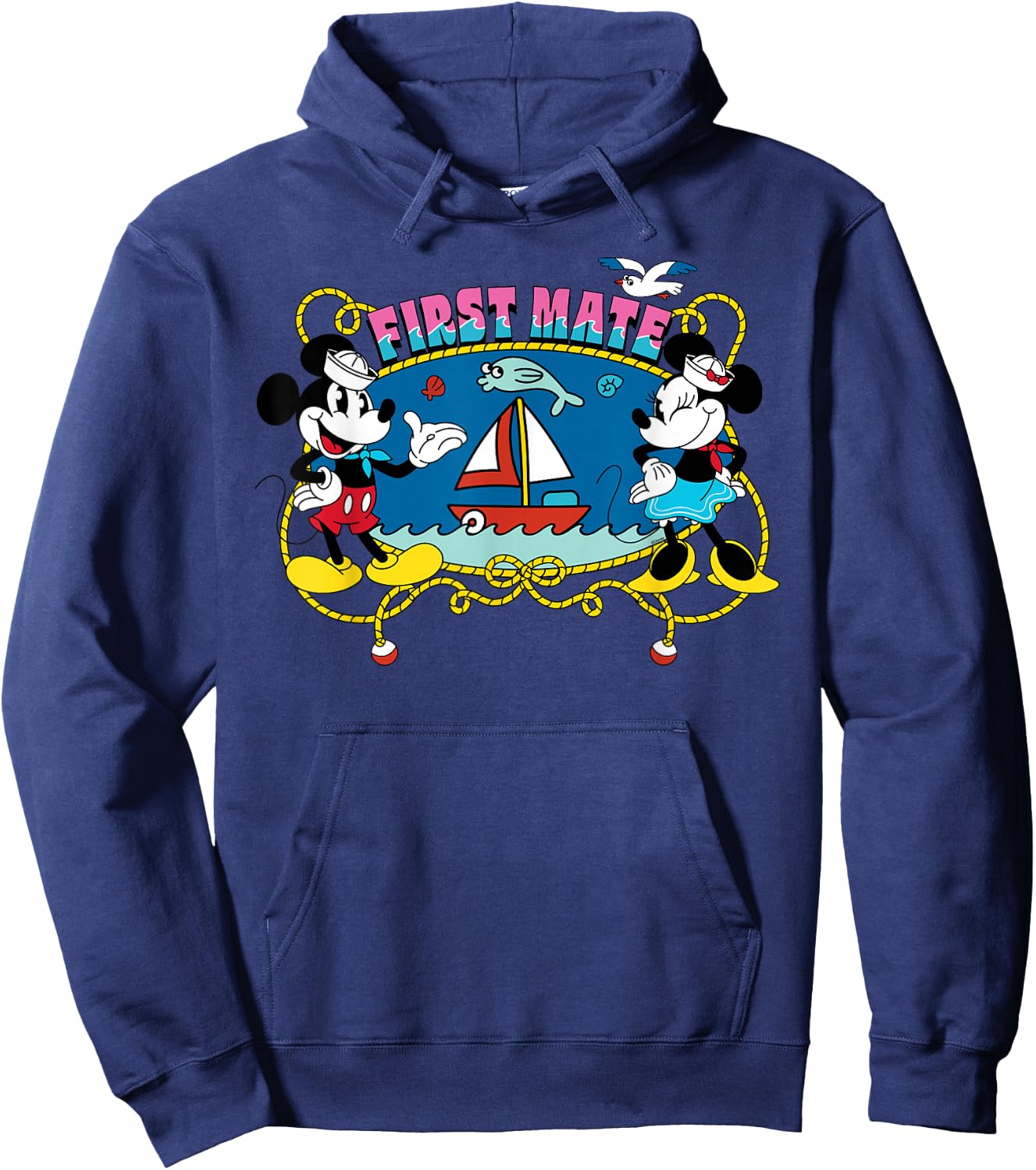 Disney Cruise Family Group Vacation Matching First Mate Hoodie - Hoodie | Navy