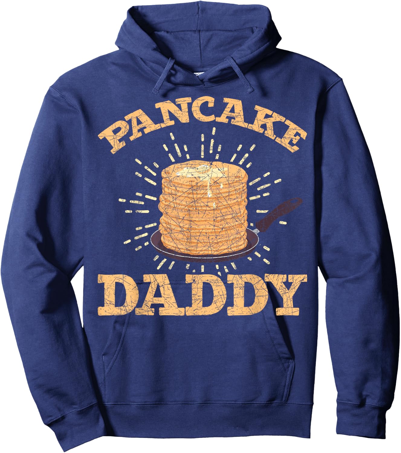 Fathers Day Pancake Daddy Pancake Chef Dad Foodie Pancake Hoodie - Hoodie | Navy