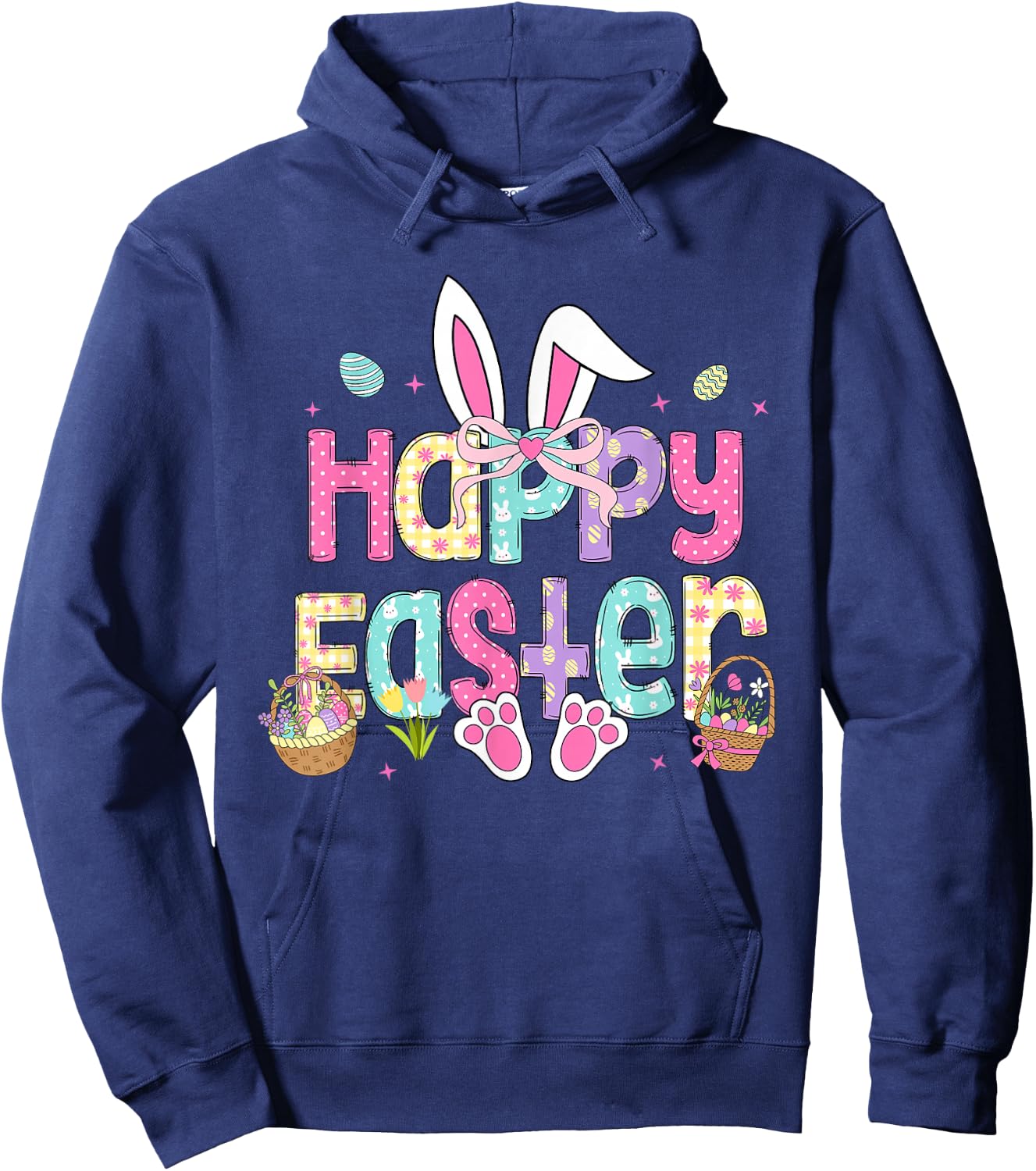 Happy Easter Cute Bunny Rabbit Easter Day Women Girls Hoodie - Hoodie | Navy