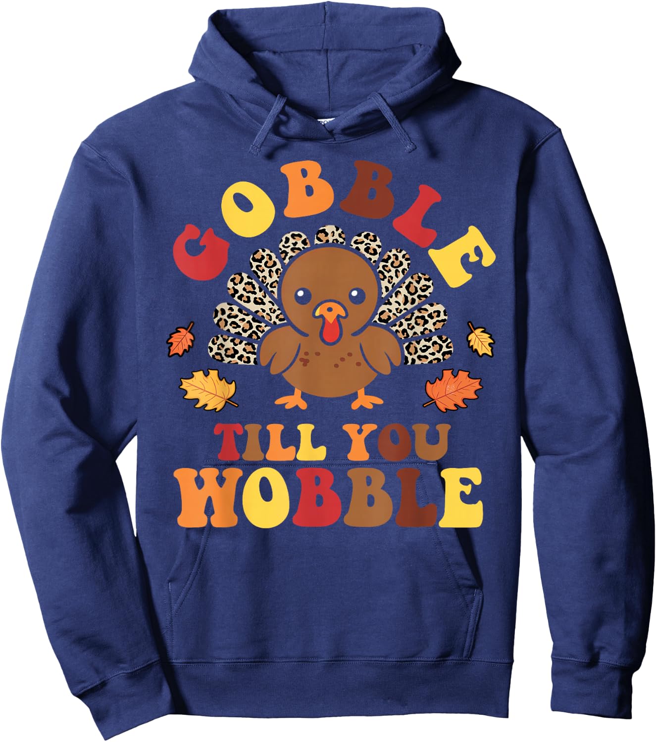 Groovy Leopard Thanksgiving With My Gnomies Funny Gnome Hoodie - Hoodie | Navy