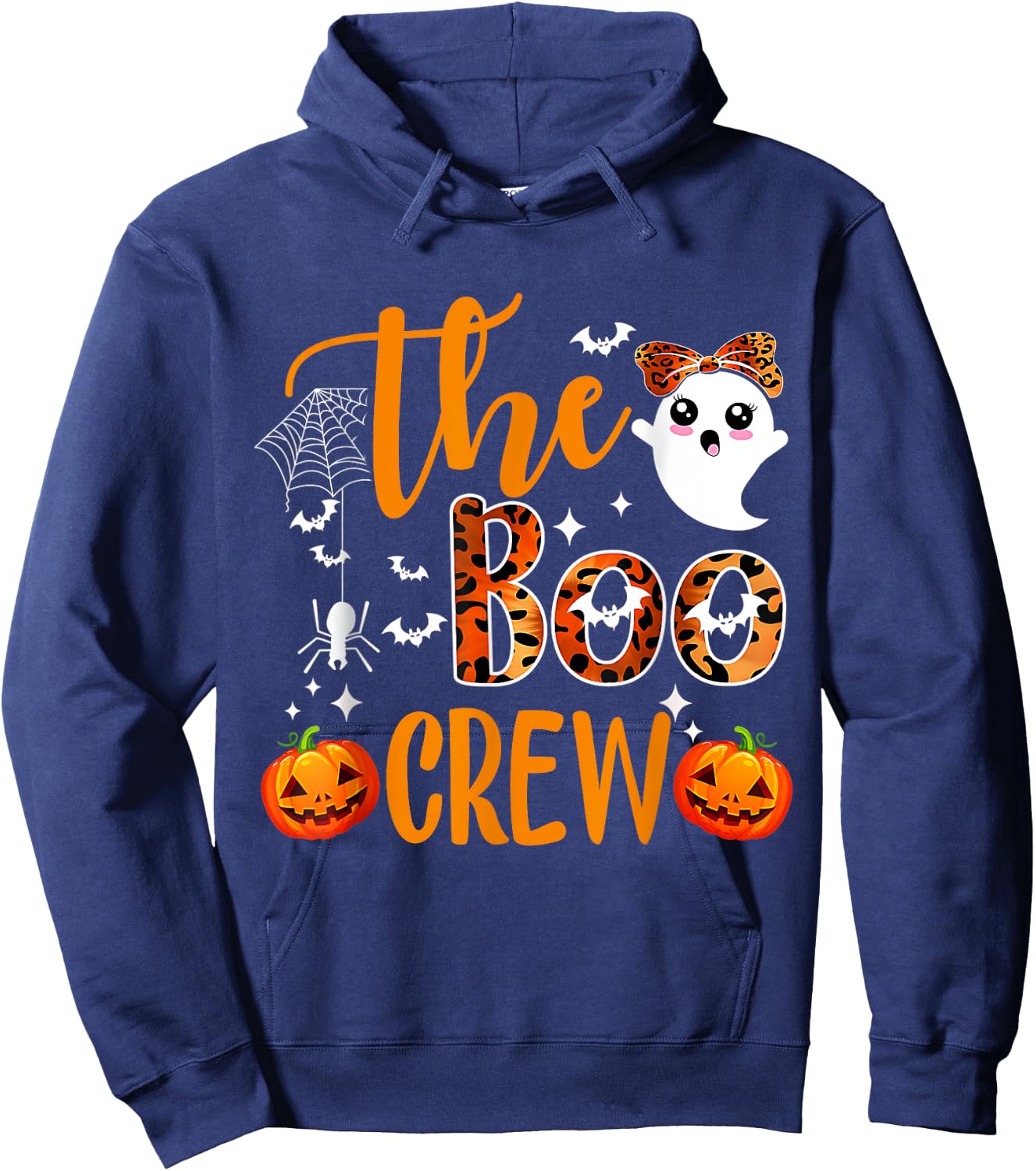 Leopard Halloween Boo Crew Halloween Costume Hoodie - Hoodie | Navy