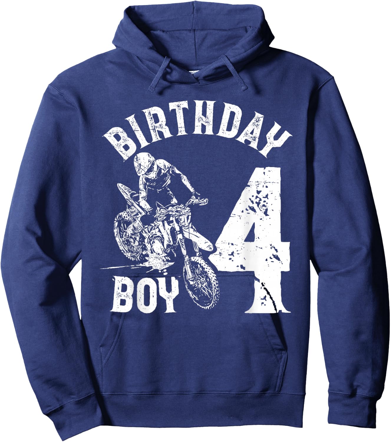 4 years old kid - Birthday boy - Dirt bike - Motorcycle Hoodie - Hoodie | Navy