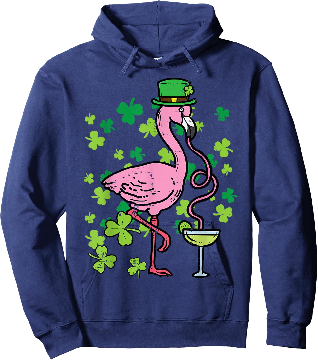 St Patricks Day Irish Flamingo Saint Pattys Paddys Women Hoodie - Hoodie | Navy