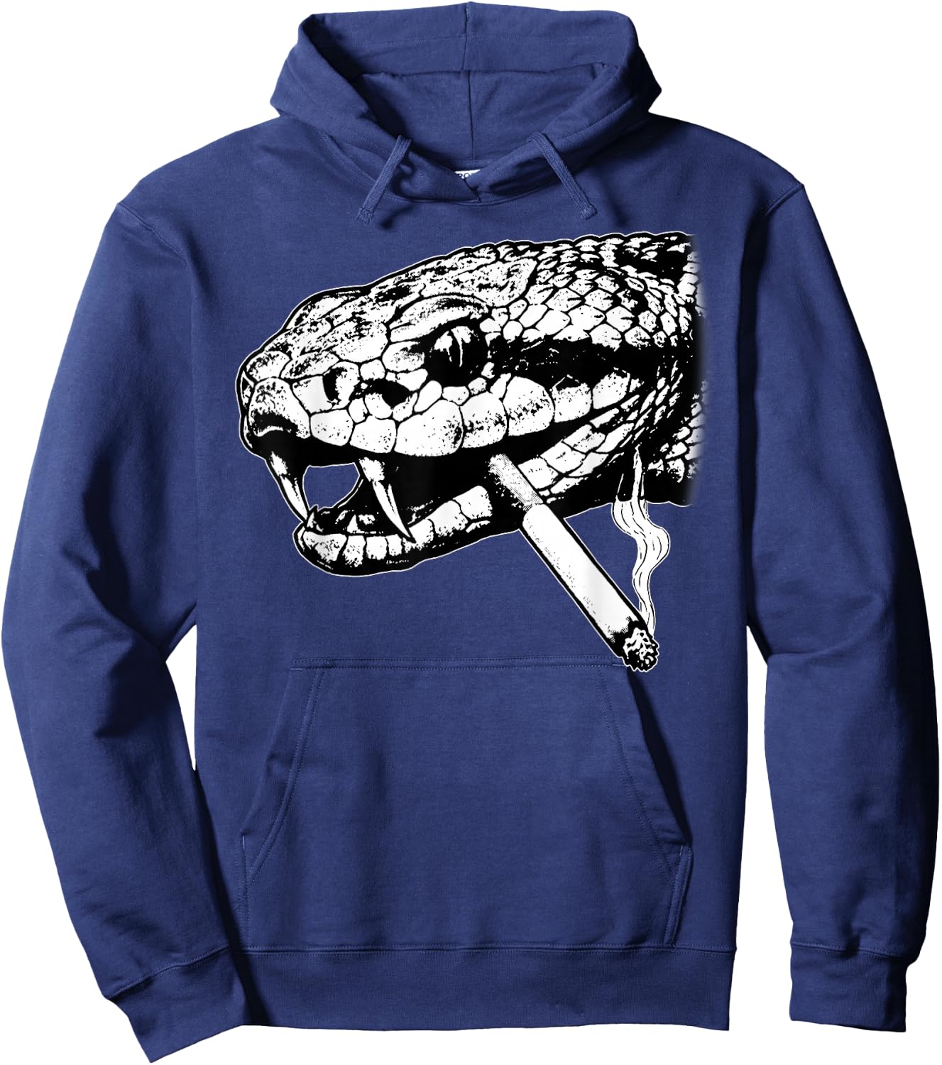 Snake Smoking Vintage 90s Cigarette Reptile Smoke Hoodie - Hoodie | Navy
