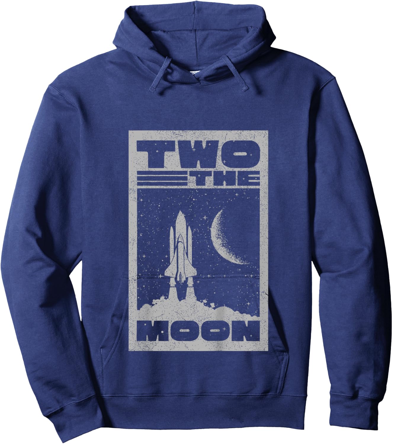 Vintage Retro Two The Moon 2 Year Old 2nd Birthday Party Hoodie - Hoodie | Navy
