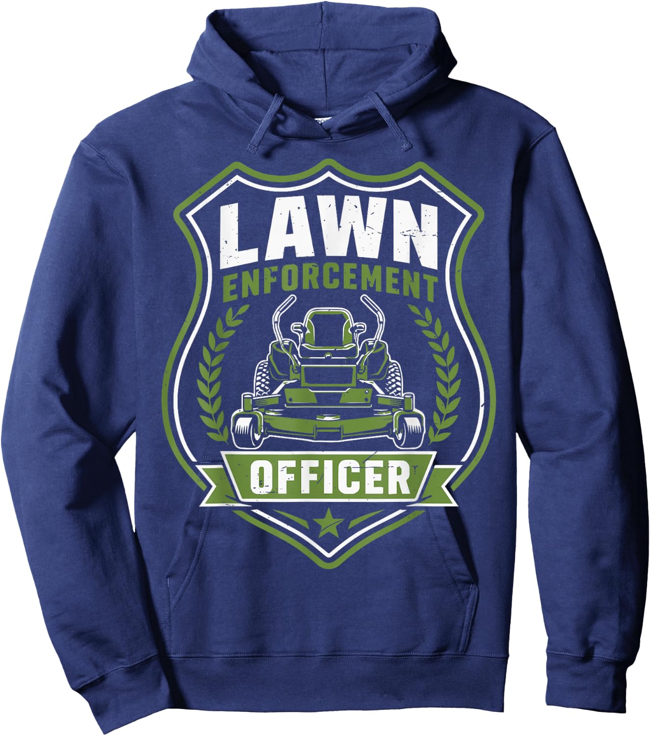 Zero Turn Mowing Lawn Enforcement Officer Funny Mower Dad Hoodie - Hoodie | Navy