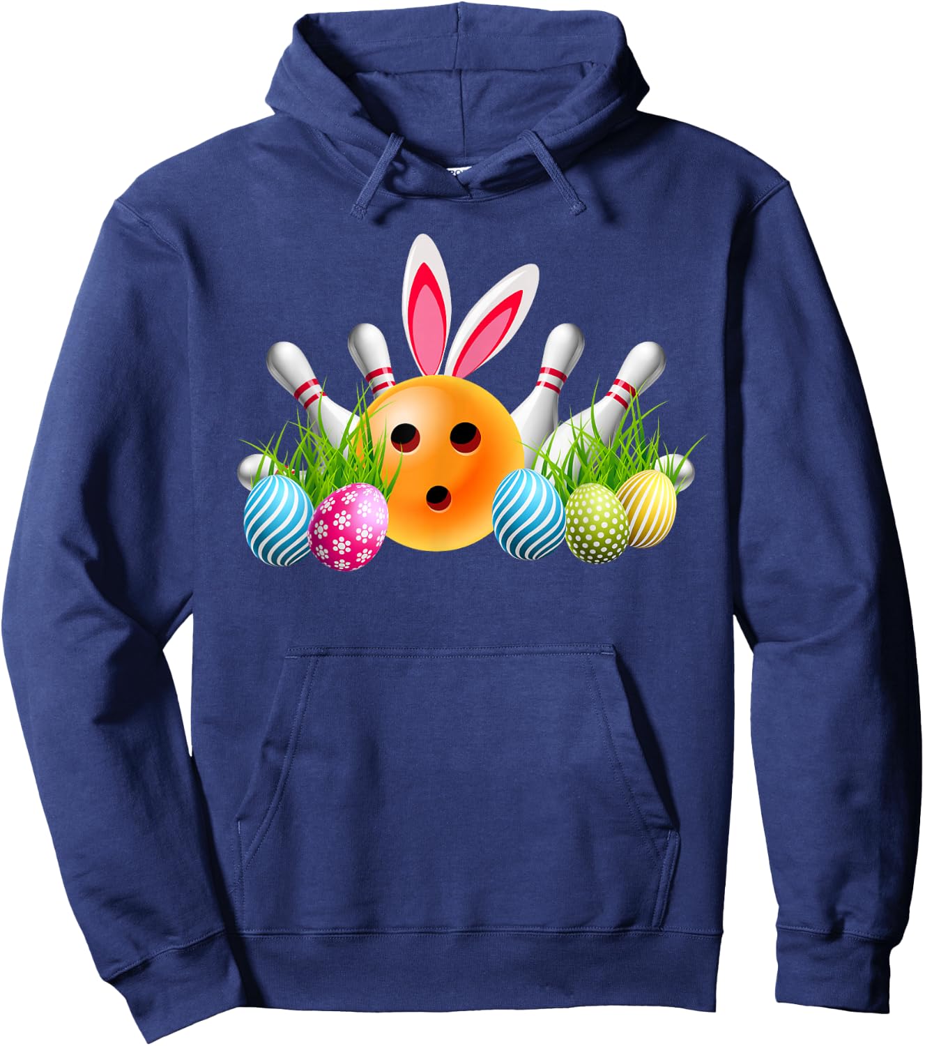 Bowling Easter Bunny Bowling Ball Shirt Bowling Easter Hoodie - Hoodie | Navy
