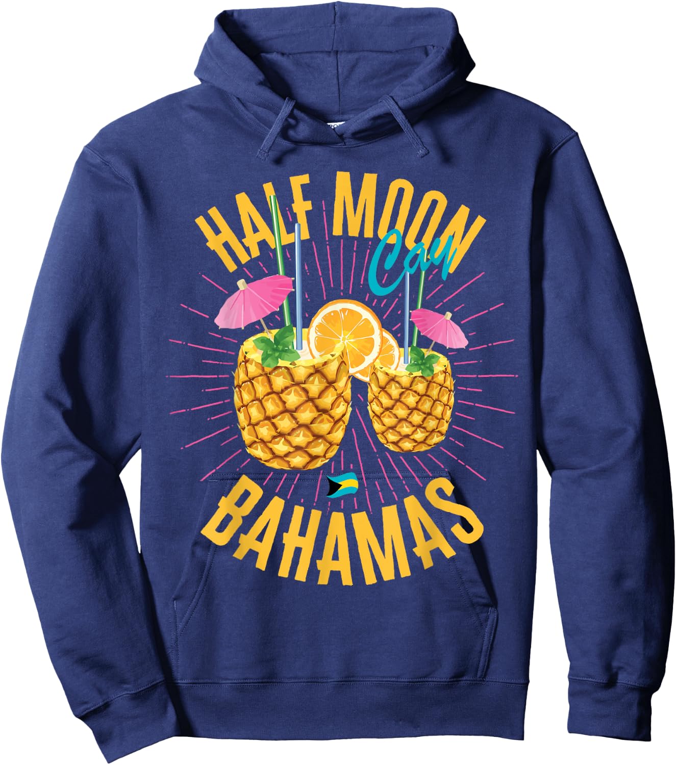 Half Moon Cay Bahamas Flag Cruise Vacation Bahamian Hoodie - Hoodie | Navy