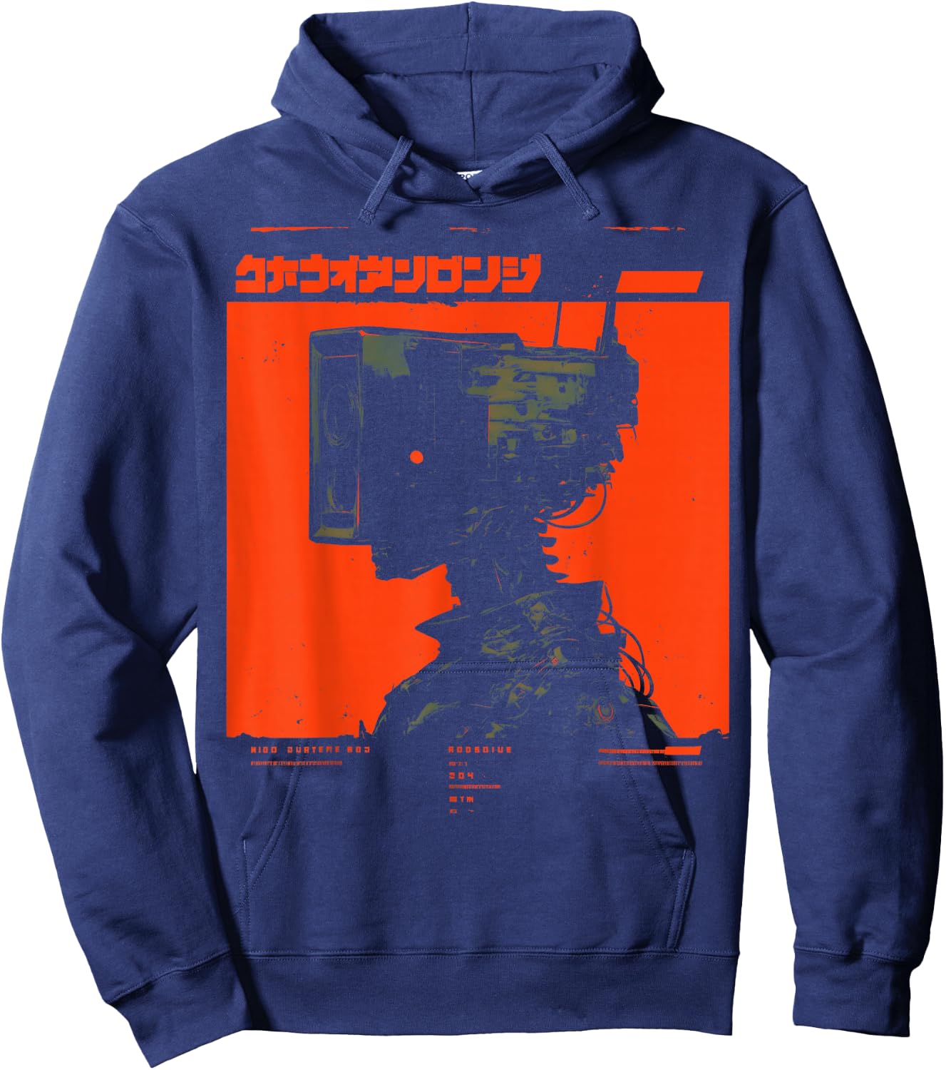 Futuristic Techwear Japanese Cyberpunk Harajuku Horror Punk , black Hoodie - Hoodie | Navy