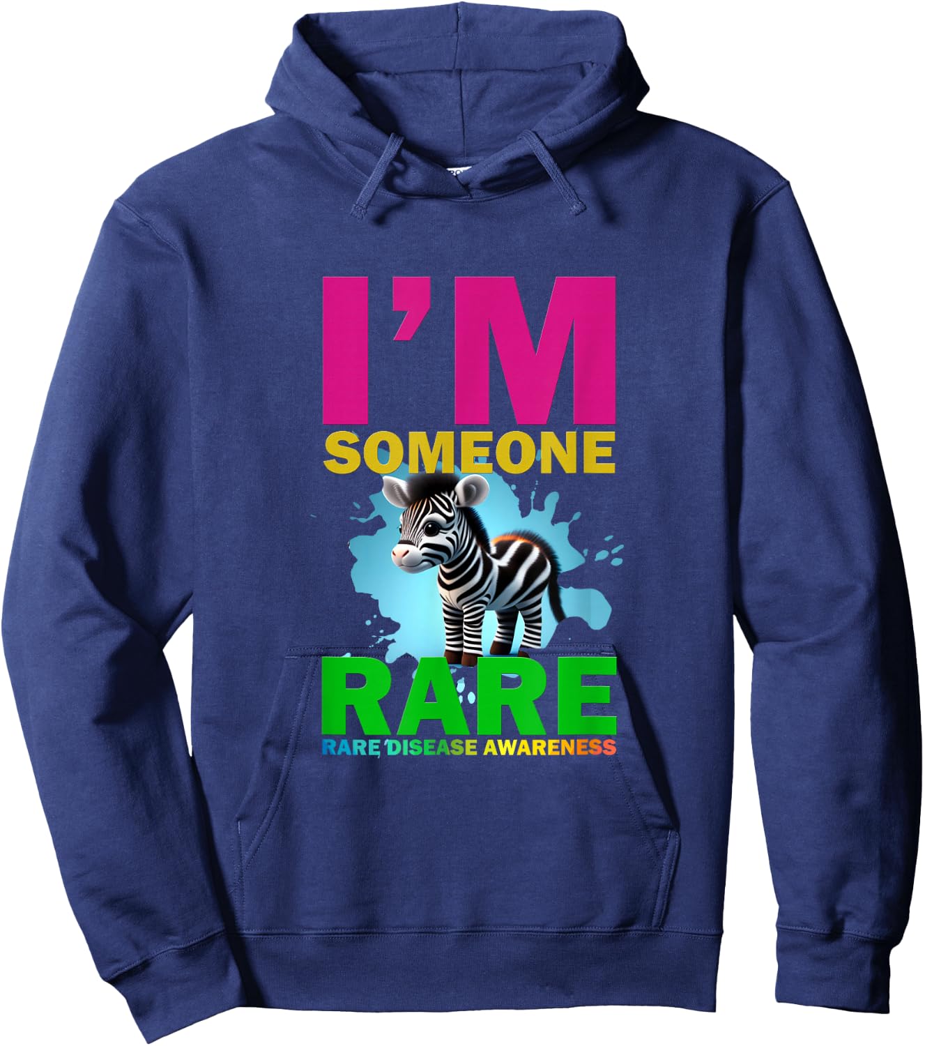I'm Rare, cute zebra for Rare disease awareness Hoodie - Hoodie | Navy