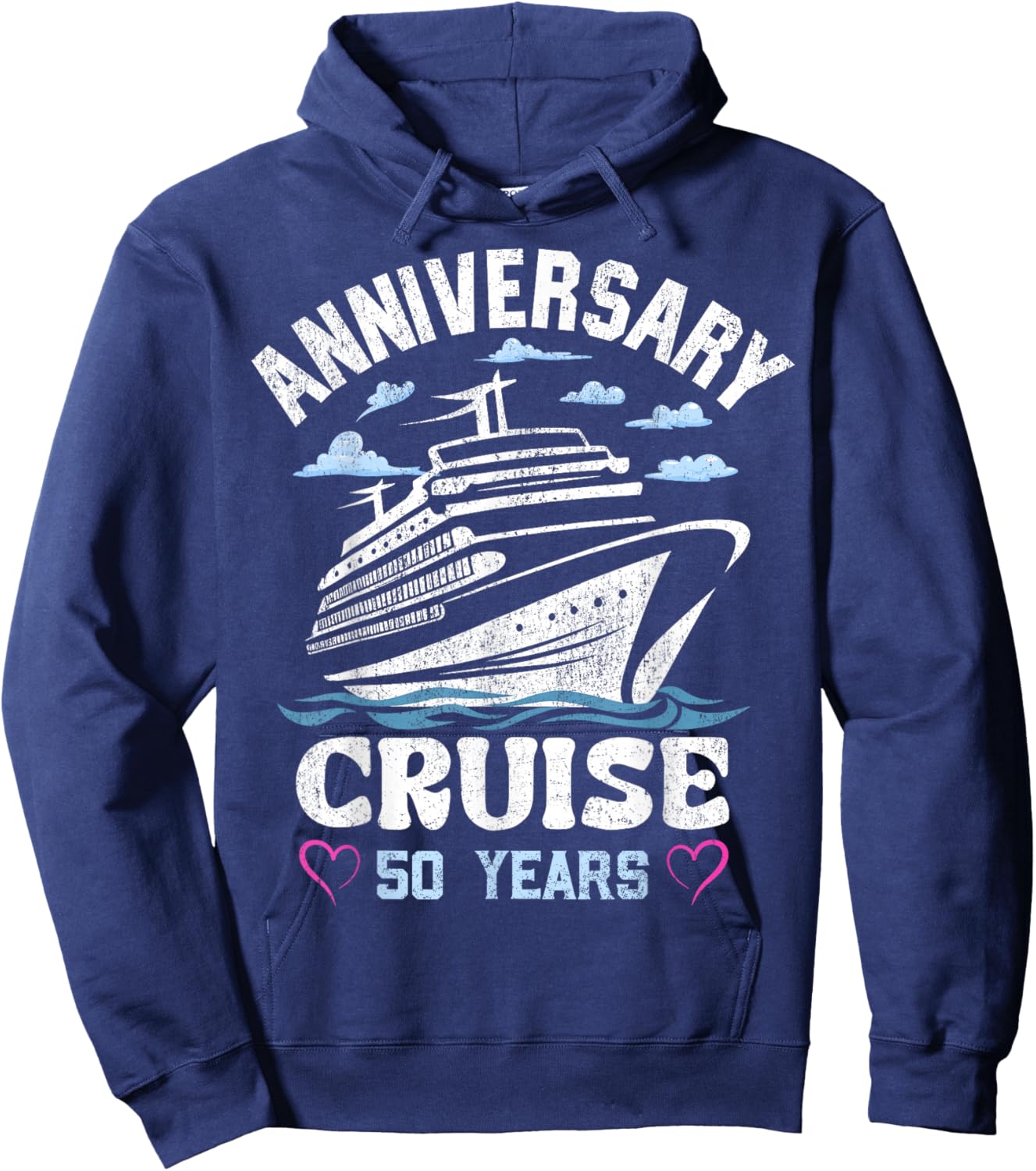 50 Years of Marriage 50th Wedding Anniversary Cruise Hoodie - Hoodie | Navy