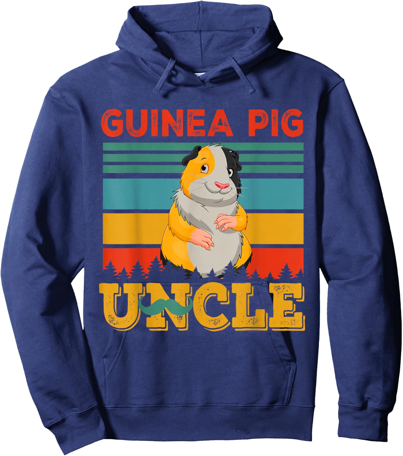 Vintage Retro Guinea Pig Uncle Matching Rodent Lover Family Hoodie - Hoodie | Navy