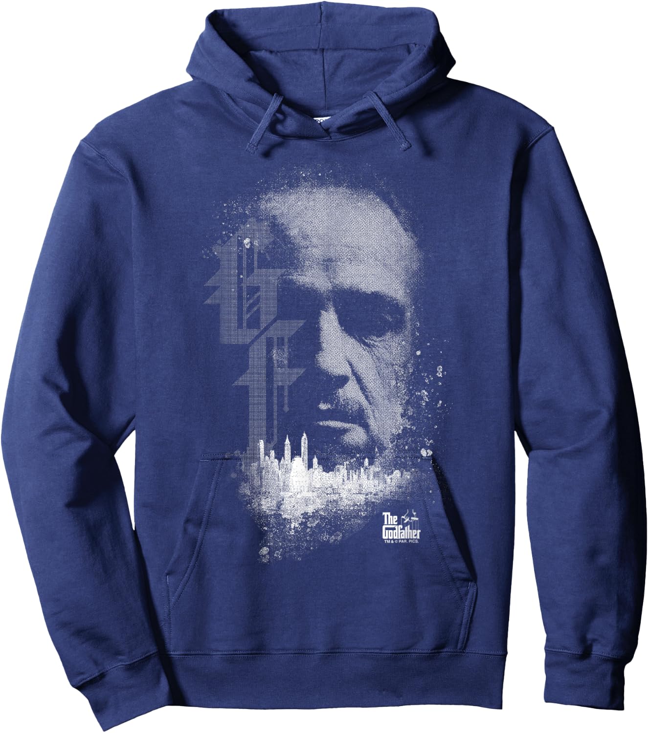 The Godfather Vito Corleone Head City Skyline Silhouette Hoodie - Hoodie | Navy