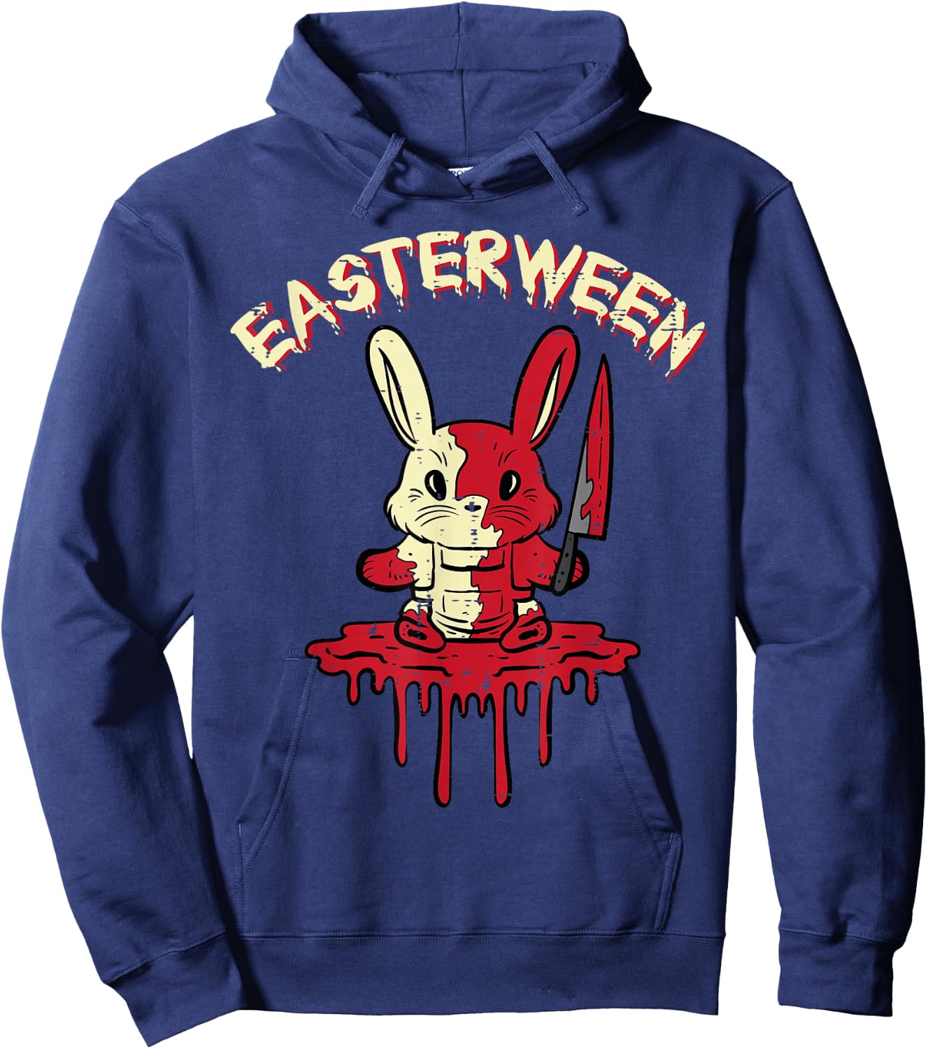 Easterween Bloody Bunny Easter Halloween Rabbit Men Women Hoodie - Hoodie | Navy