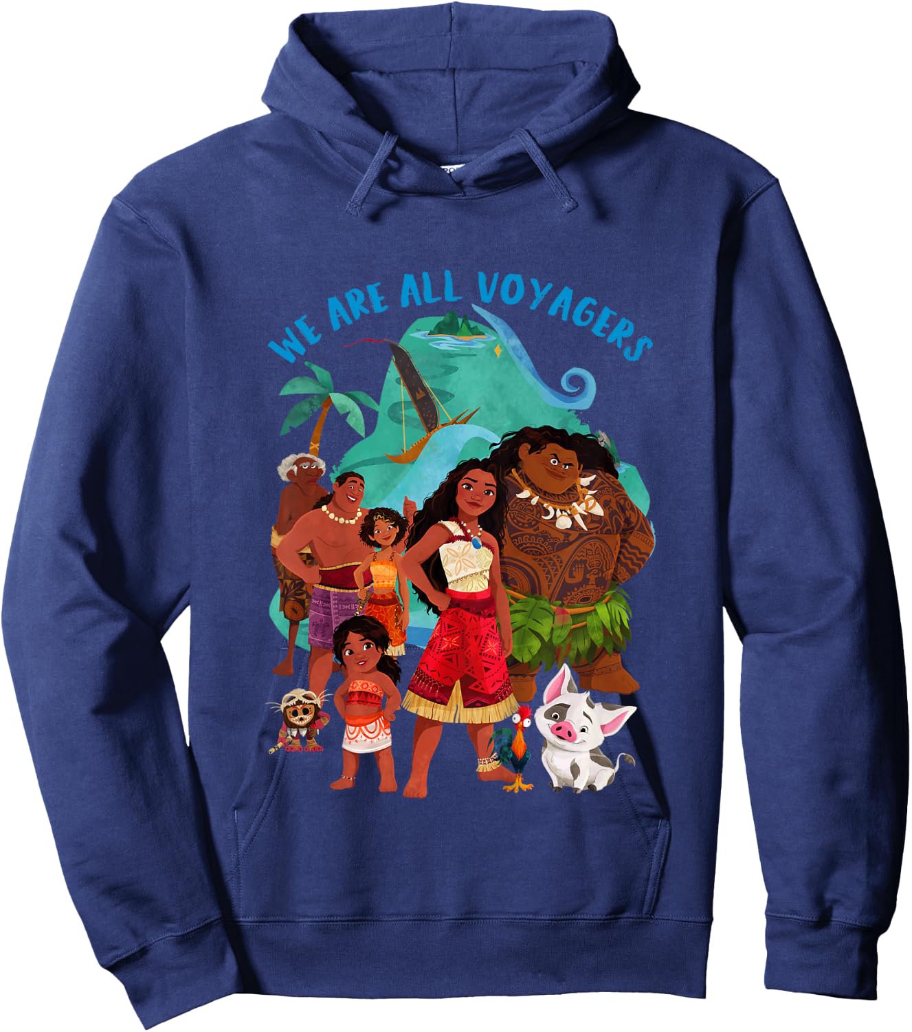 Kids Moana 2 We Are All Voyagers , white, 2 Hoodie - Hoodie | Navy