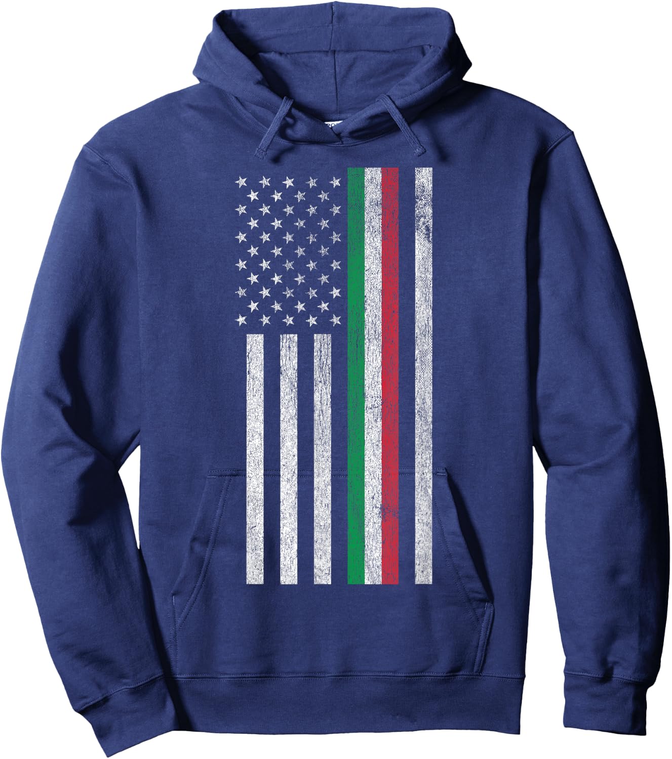 Italian American Pride - American Flag Tricolore Hoodie - Hoodie | Navy