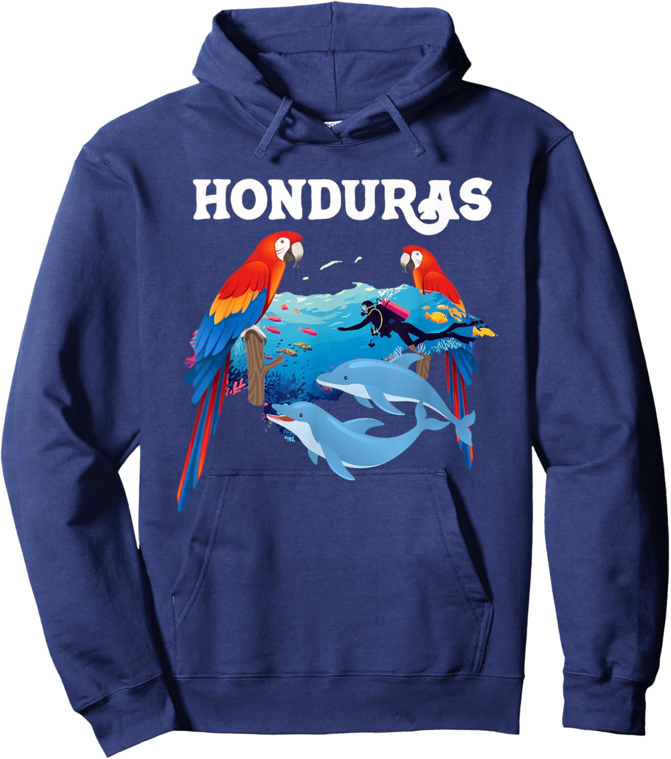 Honduras Map Pride Design Hoodie - Hoodie | Navy