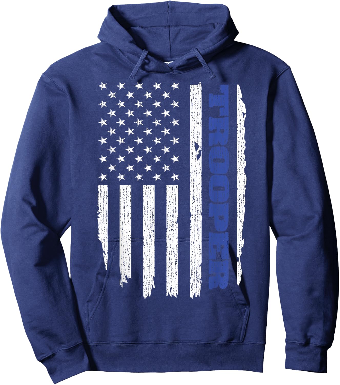 State Trooper Police Thin Blue Line USA Flag Hoodie - Hoodie | Navy