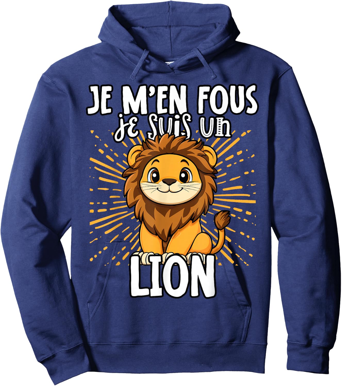 Je M'en Fous Je Suis Un Lion - Sweet Lion , Black, S Hoodie - Hoodie | Navy