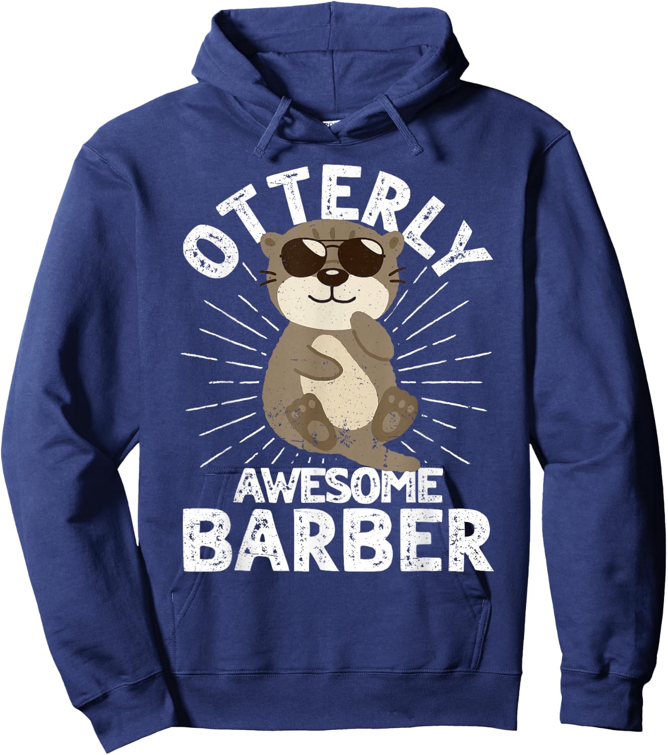 Otterly Awesome Barber Otter Funny Barber Hoodie - Hoodie | Navy