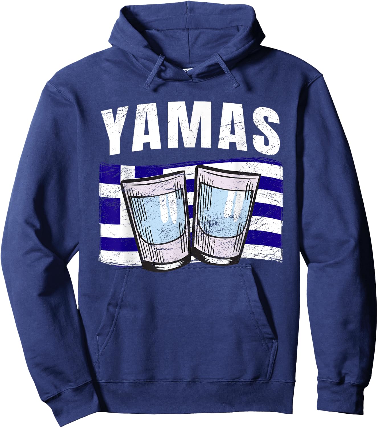 Yamas Cheers Grèce Toast Ouzo humoristique en langue grecque Hoodie - Hoodie | Navy