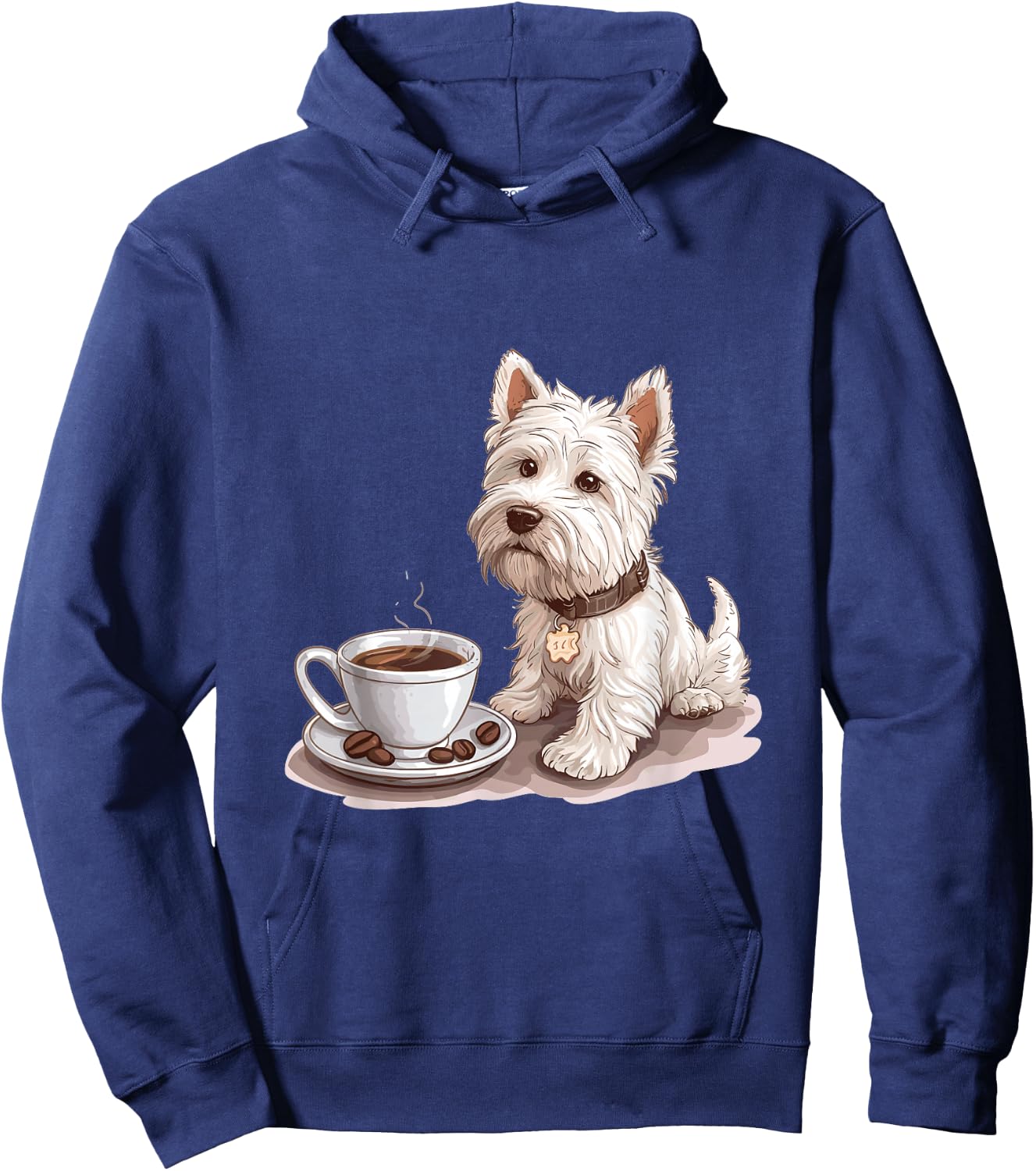 West Highland White Terrier Coffee Dog Breed Westie Hoodie - Hoodie | Navy
